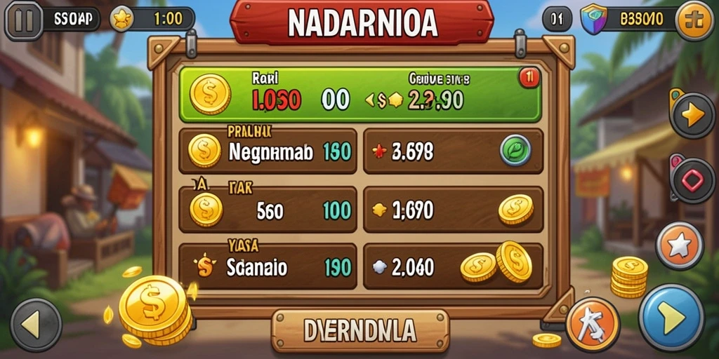 Screenshot menunjukkan antarmuka permainan poker yang menarik.